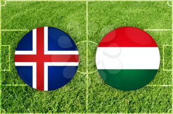 Euro cup match Iceland against Hungary
