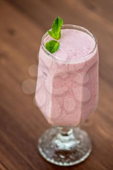Strawberry smoothie on the table