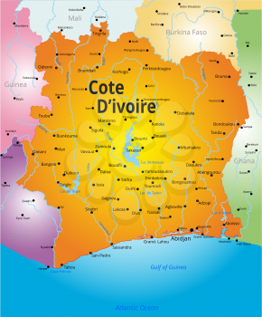 Vector color map of Cote d Ivoire country