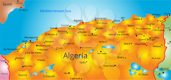 Vector color map of Algeria country