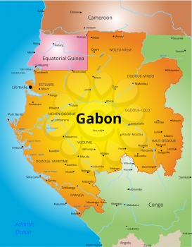 Vector color map of Gabon country 

