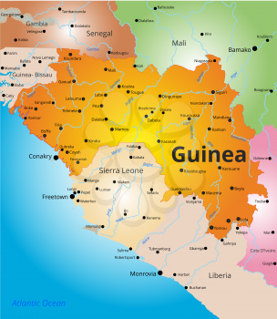 Vector color map of Guinea country