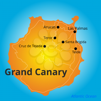 Vector color map of Grand Canary 