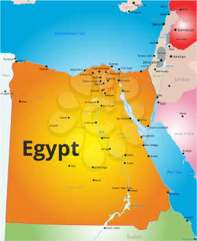 Vector color map of Egypt country