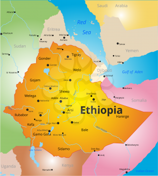 vector color map of Ethiopia country