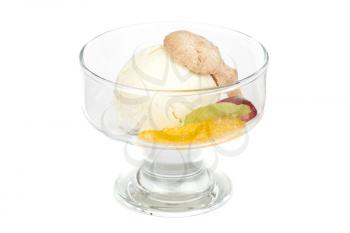 Fruit ice cream in plate 