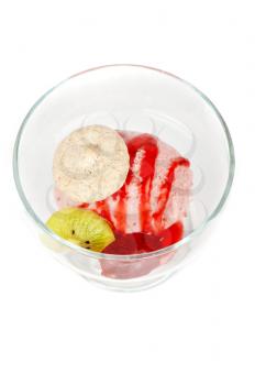 Fruit ice cream in plate 