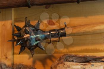 Old russian cossacks weapon - mace with thorns