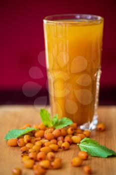 fruit non-alcoholic drink with sea buckthorn