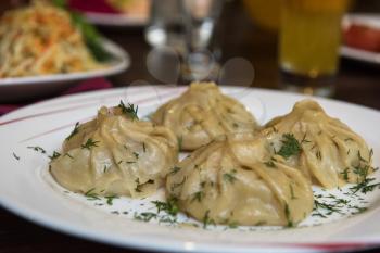 Siberian dish - manti. The same is only meat dumplings are steamed