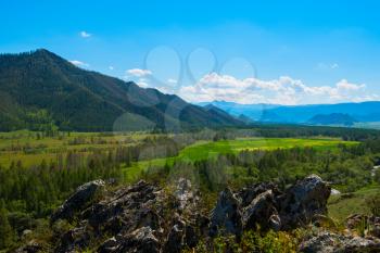 Beauty mountains landscape in Karakol valley, Altay, Siberia, Russia