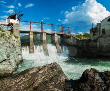 Old Hydro power station in Chemal, Altai,Siberia, Russia. A popular tourist place,