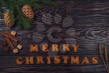 Gingerbreads for christmas on wooden background