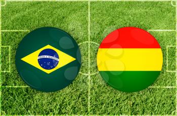 Illustration for Football match Brazil vs Bolivia