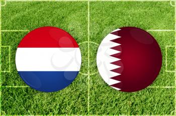 Illustration for Football match Paraguay vs Qatar