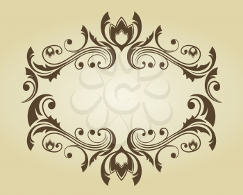 Royalty Free Clipart Image of a Victorian Frame With Leaves