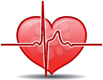 Royalty Free Clipart Image of a Heart and Monitor