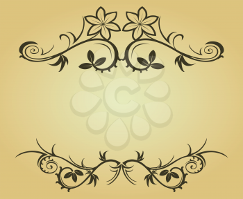 Royalty Free Clipart Image of a Victorian Floral Frame