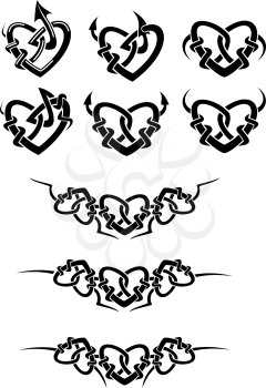 Royalty Free Clipart Image of Tattoo Hearts