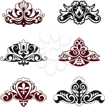 Royalty Free Clipart Image of Victorian Floral Elements