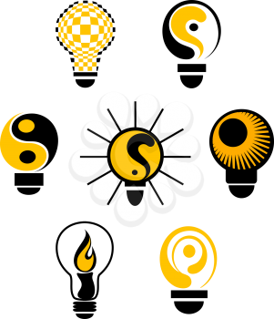 Royalty Free Clipart Image of a Set of Light Bulbs