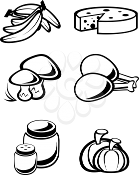 Royalty Free Clipart Image of a Set of Food Symbols