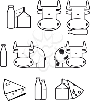 Royalty Free Clipart Image of Dairy Elements