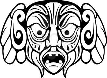 Royalty Free Clipart Image of a Ceremonial Mask