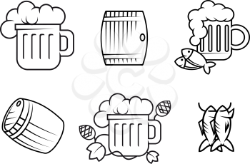 Royalty Free Clipart Image of a Set of Beer