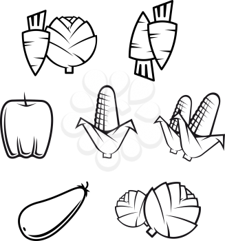 Royalty Free Clipart Image of a Set of Vegetables