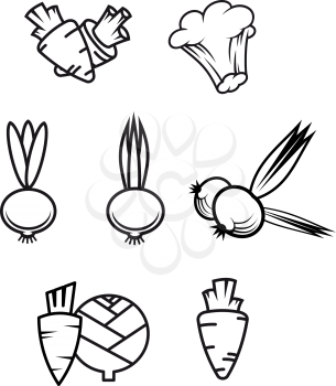 Royalty Free Clipart Image of a Set of Vegetables