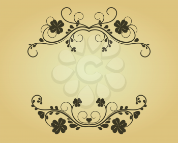 Royalty Free Clipart Image of a Floral Victorian Frame