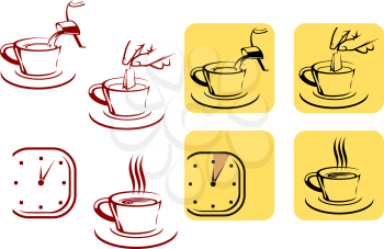 Royalty Free Clipart Image of Tea Preparation