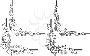 Royalty Free Clipart Image of Victorian Corner Elements