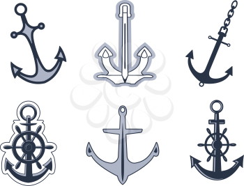 Royalty Free Clipart Image of a Set of Anchors
