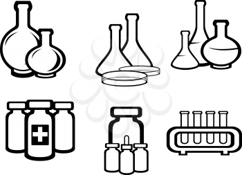 Royalty Free Clipart Image of Medical Beakers