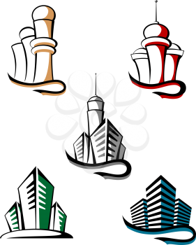 Royalty Free Clipart Image of Buildings