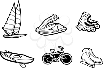 Royalty Free Clipart Image of a Set of Sport Symbols