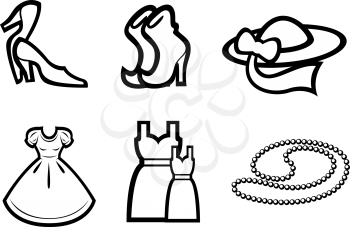 Royalty Free Clipart Image of Women's Fashion Items