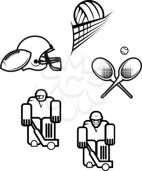 Royalty Free Clipart Image of a Set of Sports Symbols