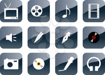 Royalty Free Clipart Image of a Set of Music Symbols