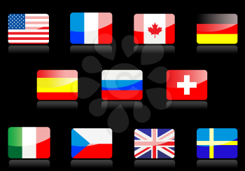 Royalty Free Clipart Image of Flags