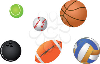 Royalty Free Clipart Image of Sports Balls