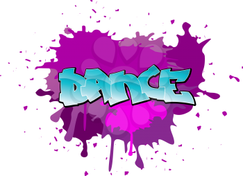 Royalty Free Clipart Image of Dance on an Inkblot Background