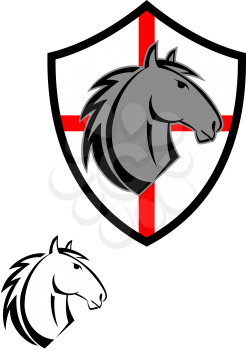 Royalty Free Clipart Image of a Horse Shield
