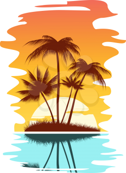 Royalty Free Clipart Image of Tropical Trees