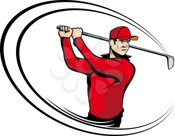 Royalty Free Clipart Image of a Golfer