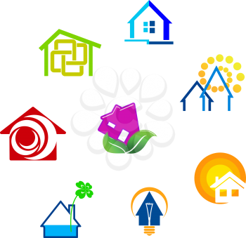 Royalty Free Clipart Image of a Set of Houses