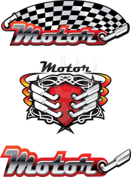 Royalty Free Clipart Image of Motor Sports Elements
