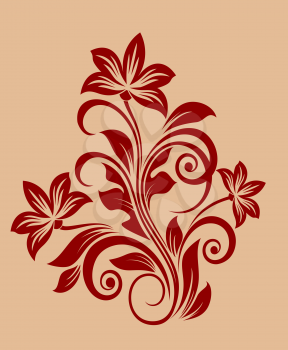 Royalty Free Clipart Image of a Victorian Flower